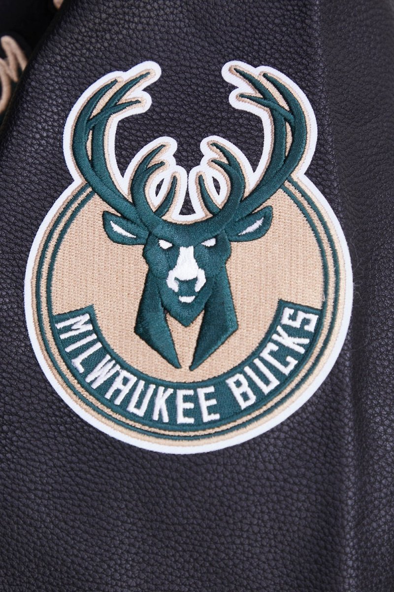 NBA MILWAUKEE BUCKS RETRO CLASSIC WOOL VARSITY JACKET - Vox Leather