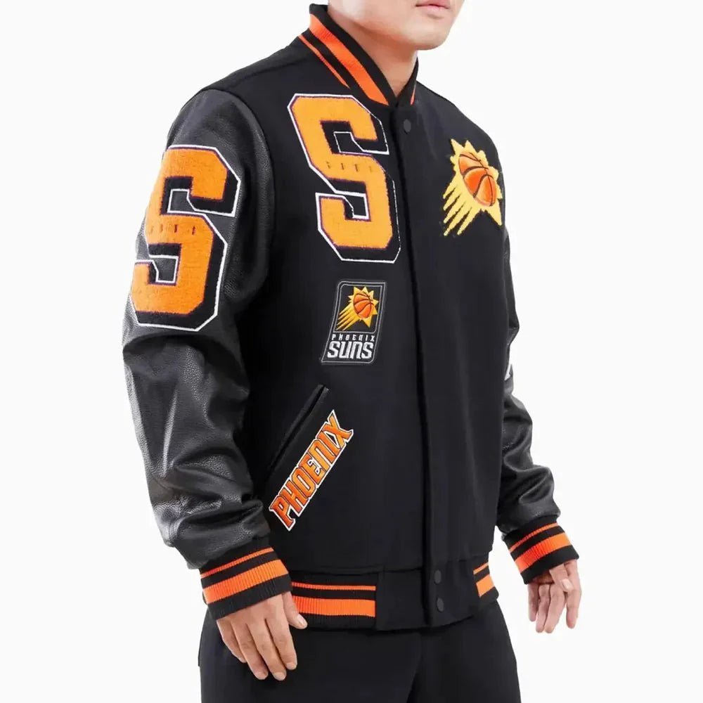 NBA Phoenix Suns Mashup Logo Varsity Jacket - Vox Leather