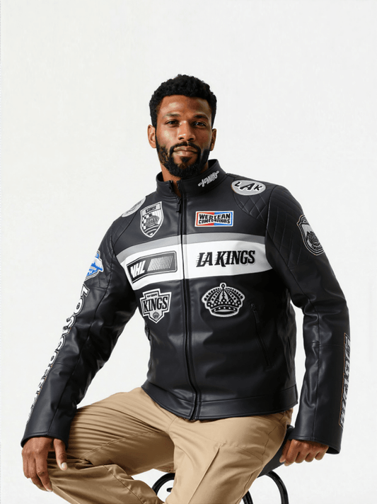 NHL LOS ANGELES KINGS MEN'S MOTO JACKET - Vox Leather
