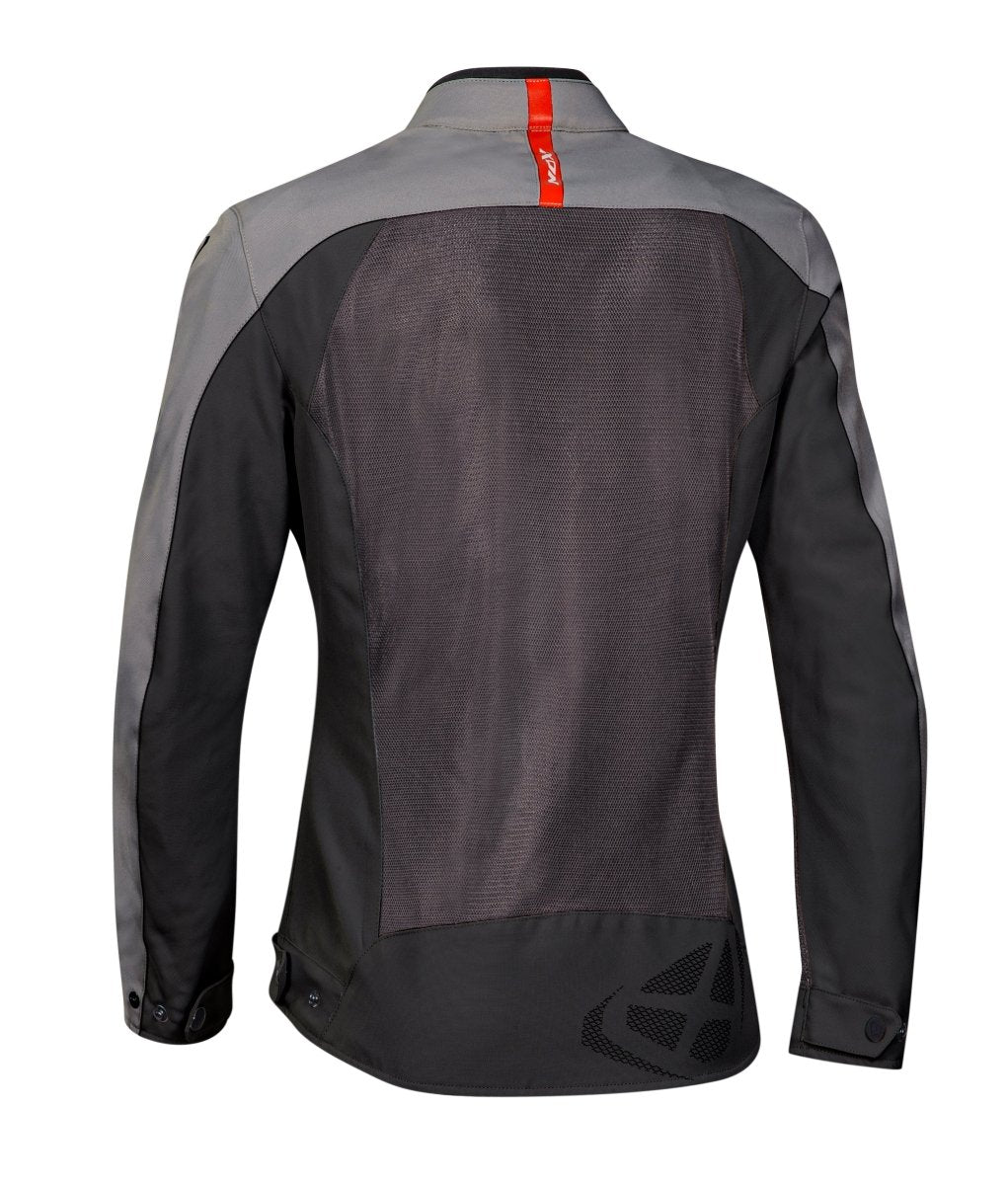 Orion - CE Certified Women's Riding Jacket (Anthracite/Grey/Red) - Vox Leather