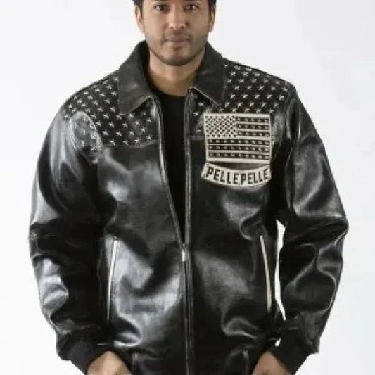 Pelle Pelle All American Heritage Series Black Men’s Jacket | PURE LEATHER JACKET - Vox Leather