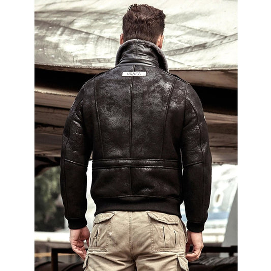 RAF B3 Sheepskin Shearling Leather Bomber Jacket - Rare Leather