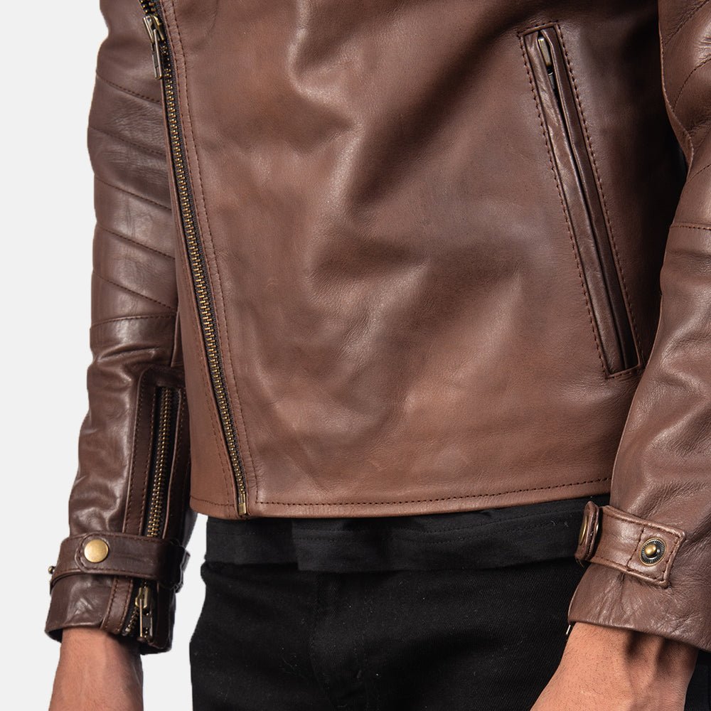 Raiden Brown Leather Biker Jacket - Rare Leather
