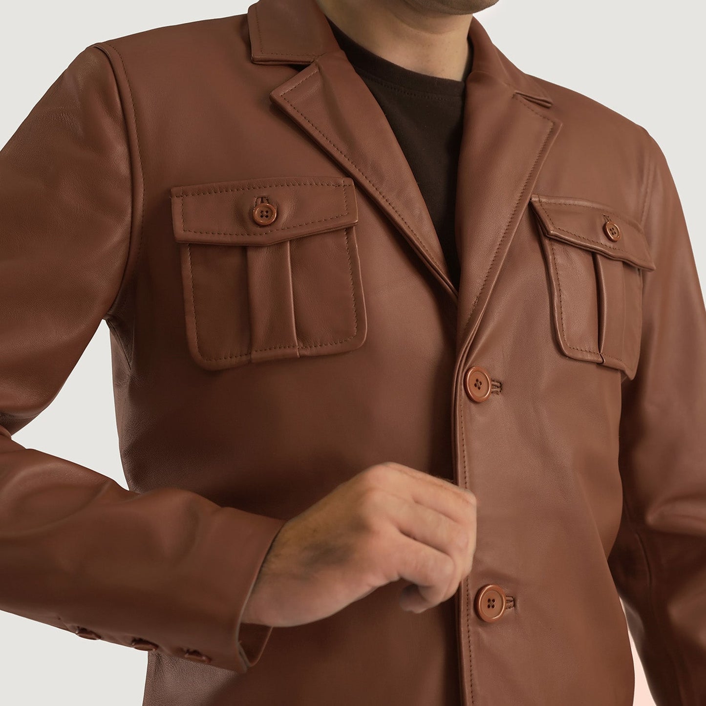 Ray Cutler Brown Leather Blazer - Rare Leather