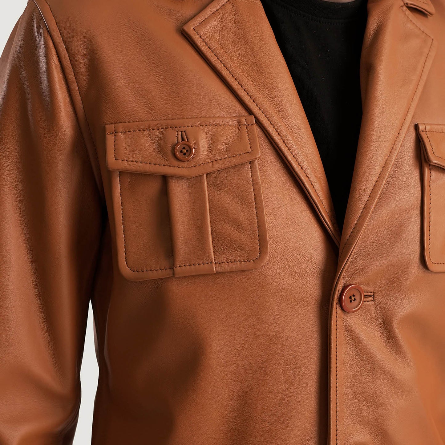 Ray Cutler Tan Brown Leather Blazer - Rare Leather