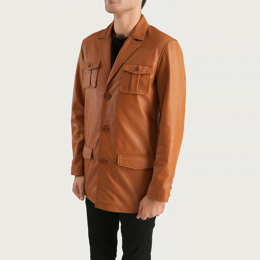 Ray Cutler Tan Brown Leather Blazer - Rare Leather