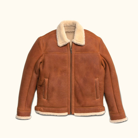 Shearling Leather Bomber Jacket - Vox Leather