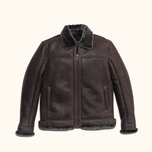 Shearling Leather Bomber Jacket - Vox Leather