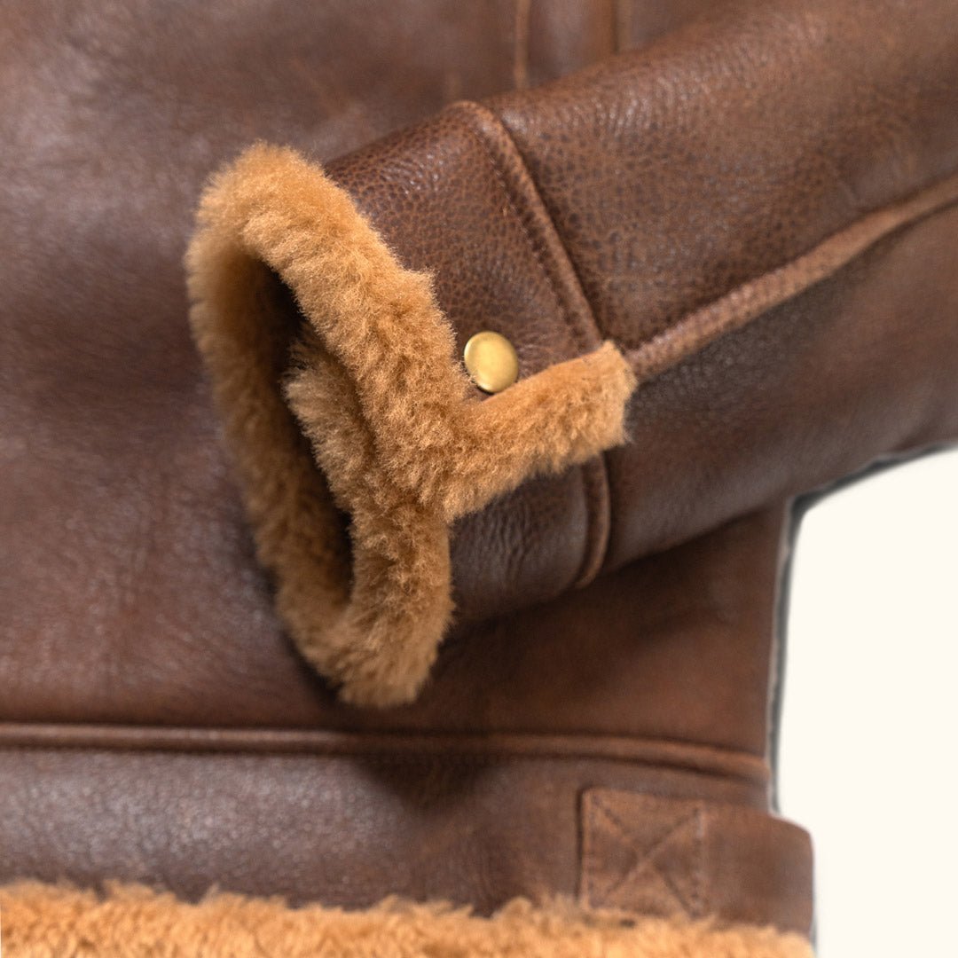 Shearling Leather Bomber Jacket - Vox Leather
