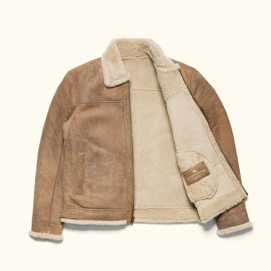Shearling Leather Bomber Jacket - Vox Leather