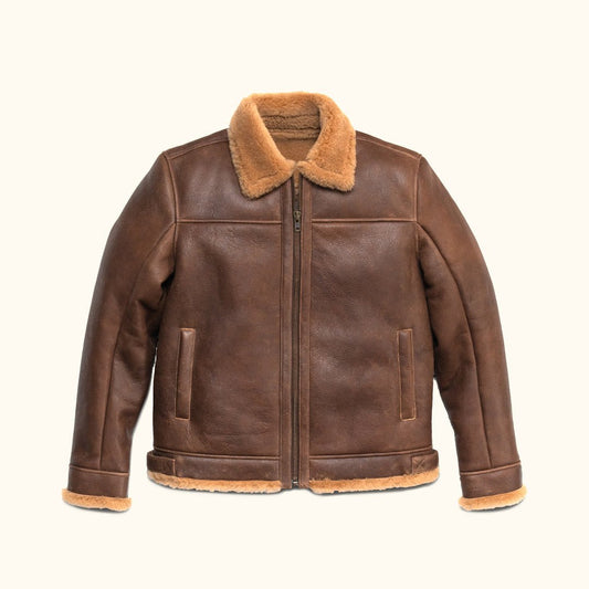 Shearling Leather Bomber Jacket - Vox Leather