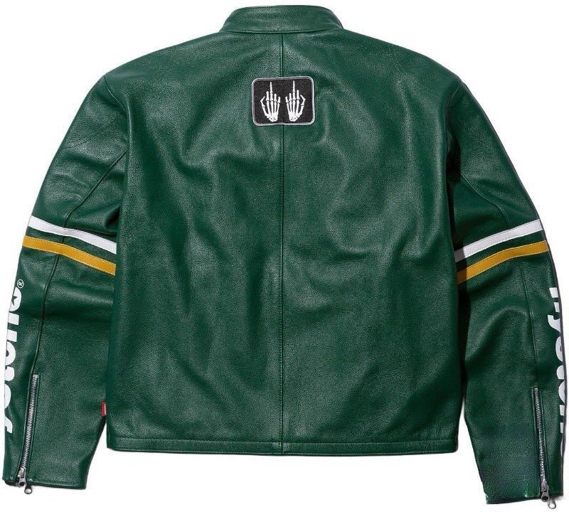 Supreme Green Leather Vintage Racing Jacket - Vox Leather