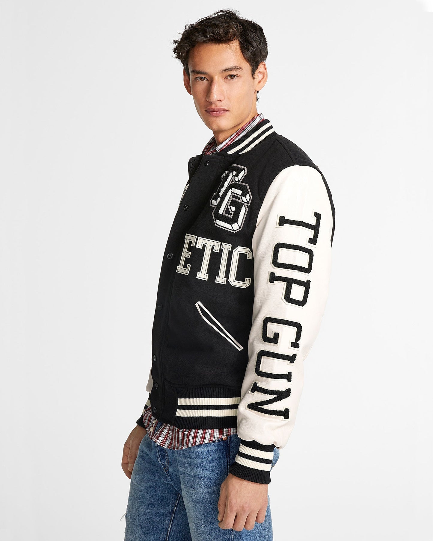 TOP GUN "ATHLETIC DIVISION" VARSITY JACKET - Rare Leather