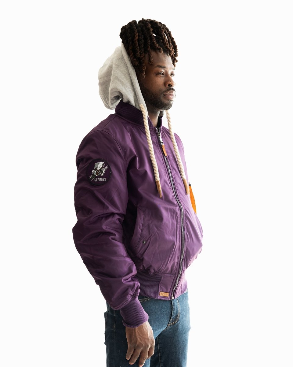 TOP GUN MA-1 NYLON BOMBER JACKET WITH REMOVABLE HOODIE (LIMITED EDITION) - Vox Leather