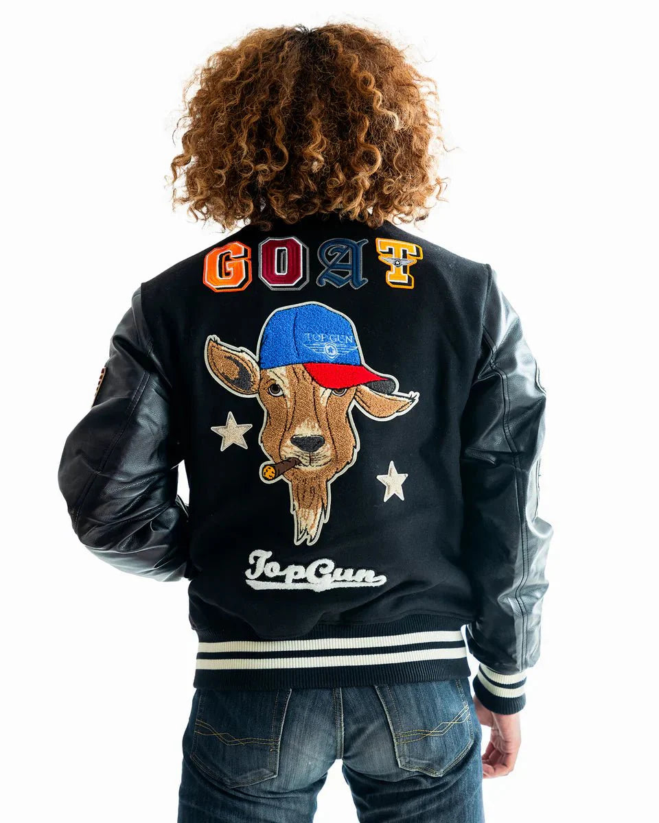 Top Gun Men’s Goat Varsity Jacket - Rare Leather