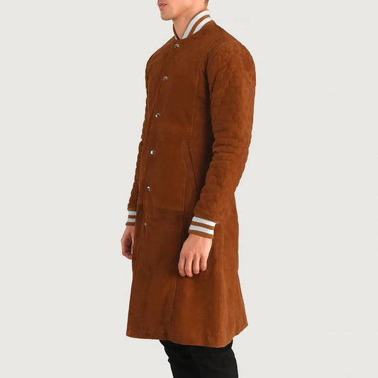 Wilde Brown Suede Varsity Coat - Rare Leather