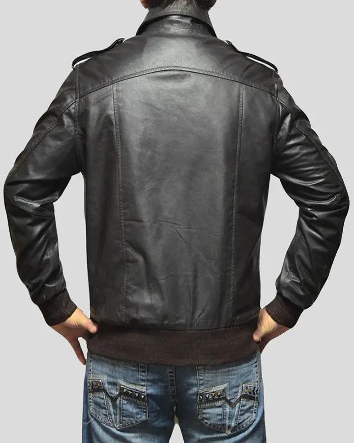Willy Black Bomber Leather Jacket - Vox Leather
