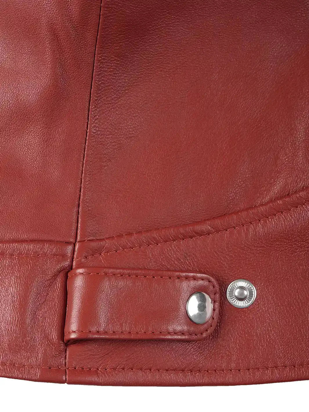 Women's Dodge Cafe Racer Red Leather Jacket - Rare Leather