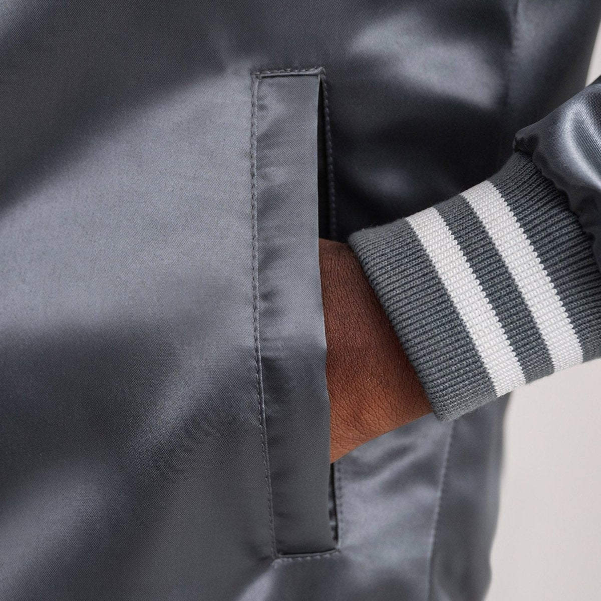 Xander Grey Varsity Jacket - Vox Leather