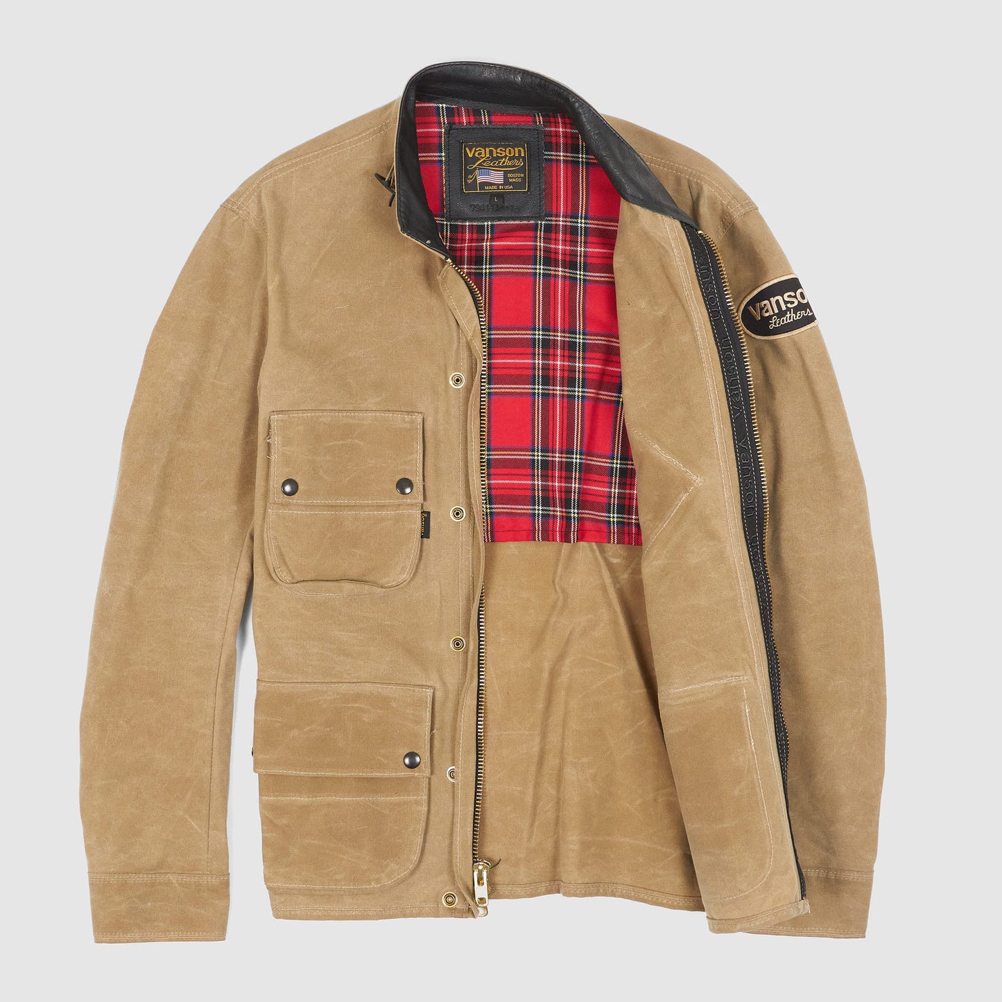Vanson Waxed Canvas Motorcycle Jacket