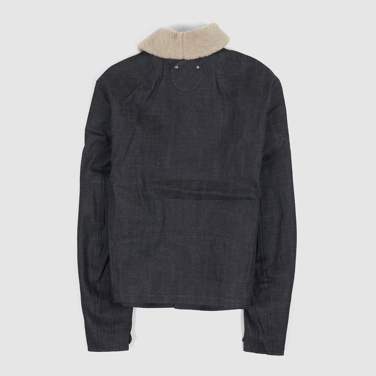 Golden Goose Shearling Collar Denim Biker Jacket