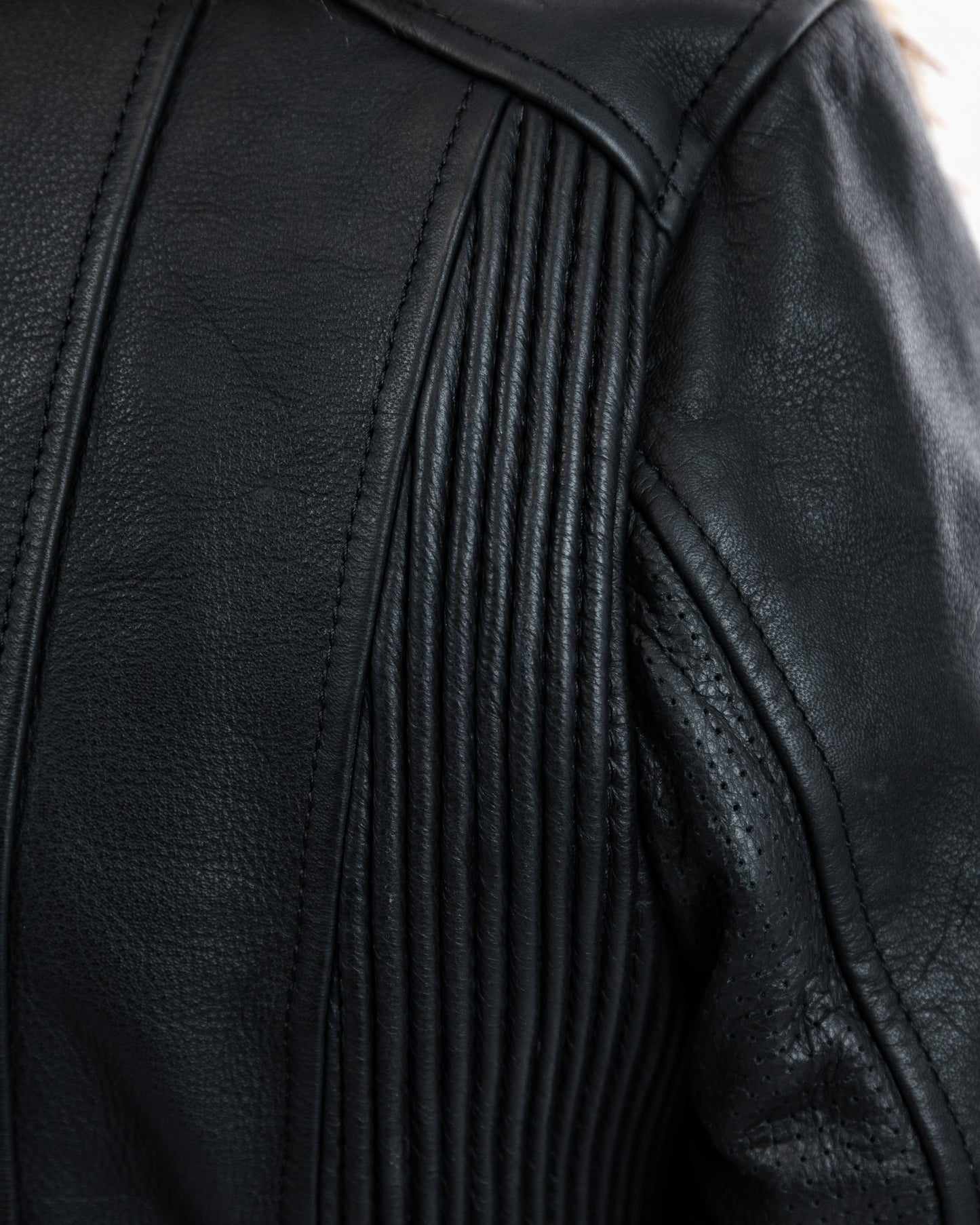 Lancer Ladies Black Leather Motorcycle Jacket