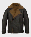 Anderson Black Sheepskin Shearling Leather Jacket - Rare Leather Order Now !!