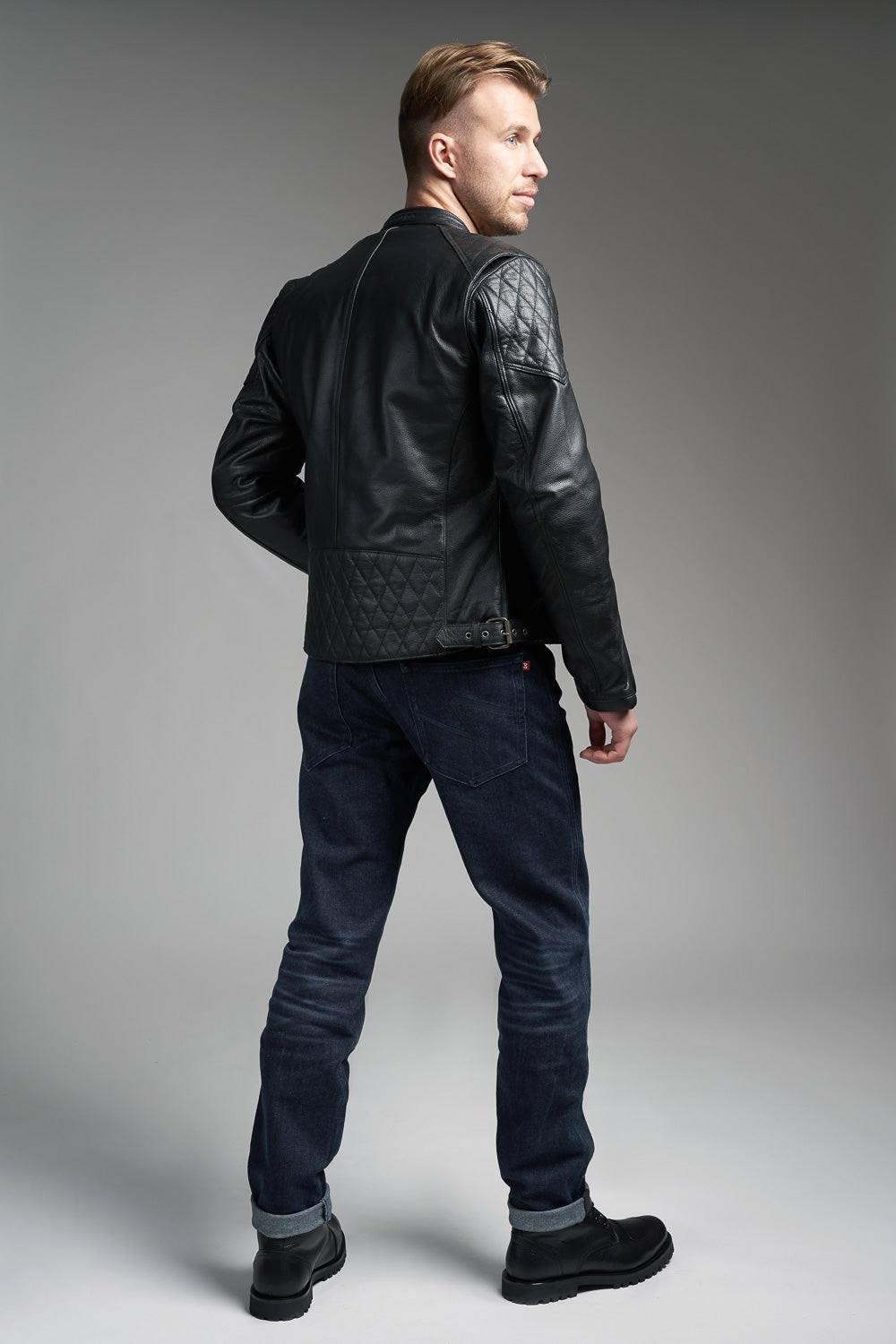 TWIN LEATHER JACKET BLACK - Men’s Leather Motorcycle Jacket
