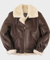 Mens Brown B3 Sheepskin Leather Jacket - Rare Leather Order Now !!