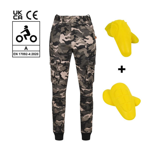 MotoGirl Lara Cargo Trousers | Camo