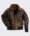 Mens Distressed Brown Flight Bomber Jacket - Rare Leather Order Now !!
