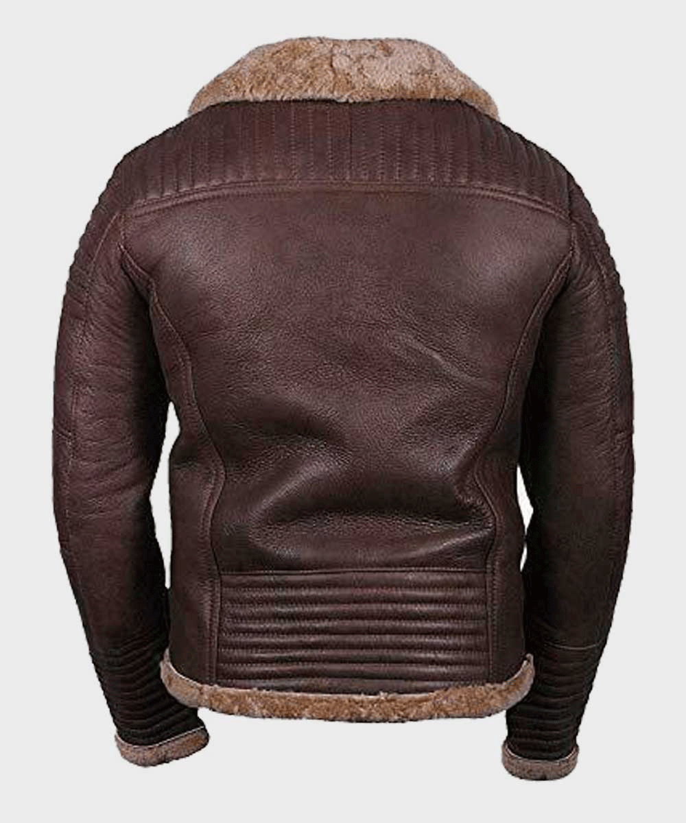 Mens Sheepskin Shearling Brown Jacket - Rare Leather Order Now !!