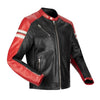 SEGURA ROMEO LEATHER MOTORCYCLE JACKET - BLACK/RED - CE Level AAA Certified