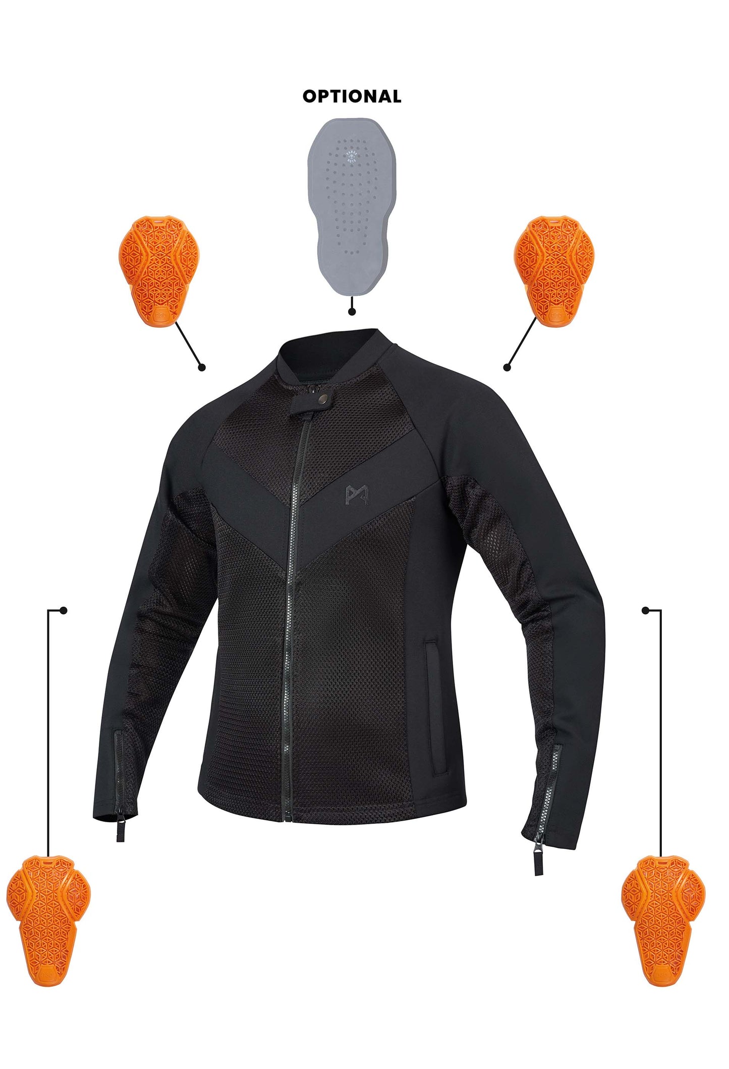 STEALTH MEN BLACK AAA - Light-weight armored jacket for men
