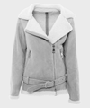 Women’s Grey Suede Shearling Jacket - Rare Leather Order Now !!