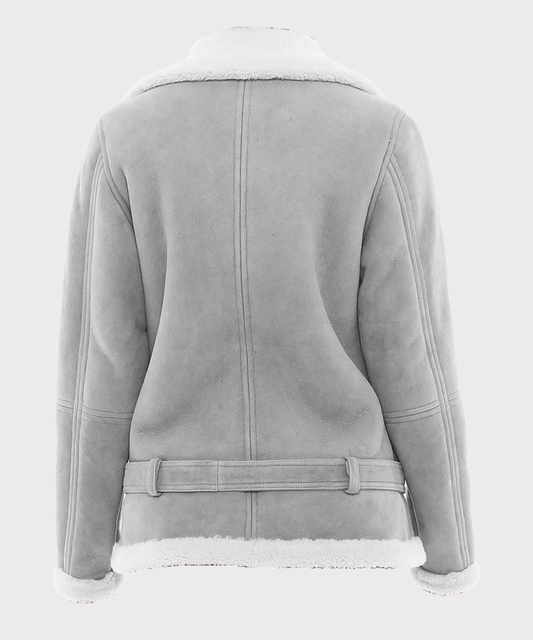 Women’s Grey Suede Shearling Jacket - Rare Leather Order Now !!