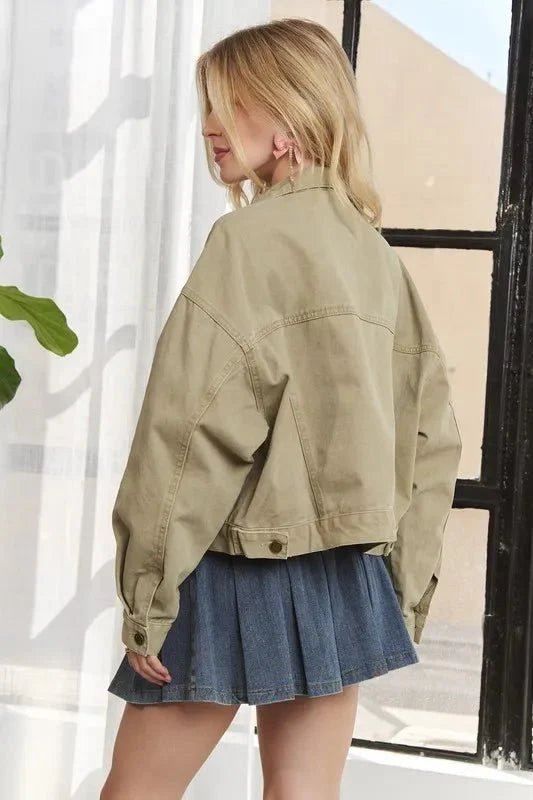 ADORA Canvas Button Up Front Denim Jacket - Vox Leather