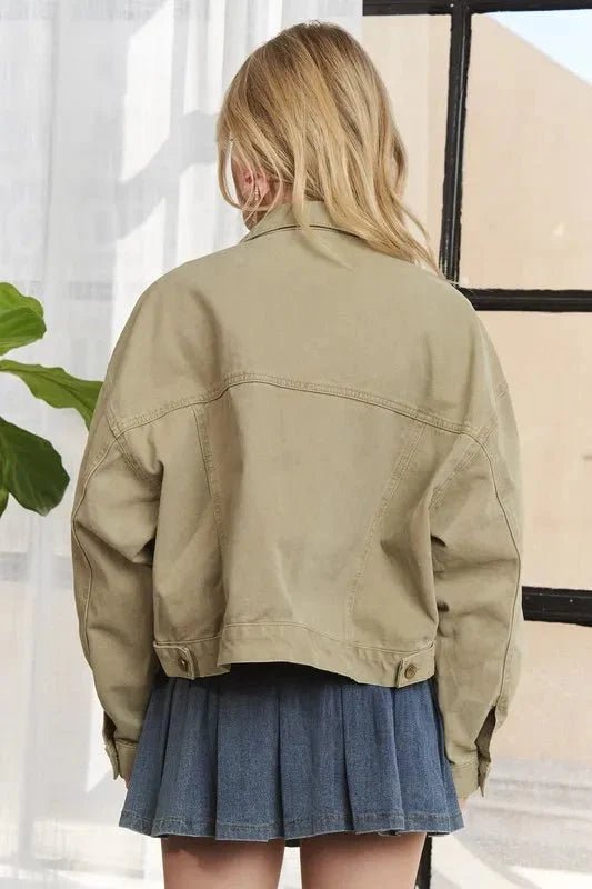 ADORA Canvas Button Up Front Denim Jacket - Vox Leather