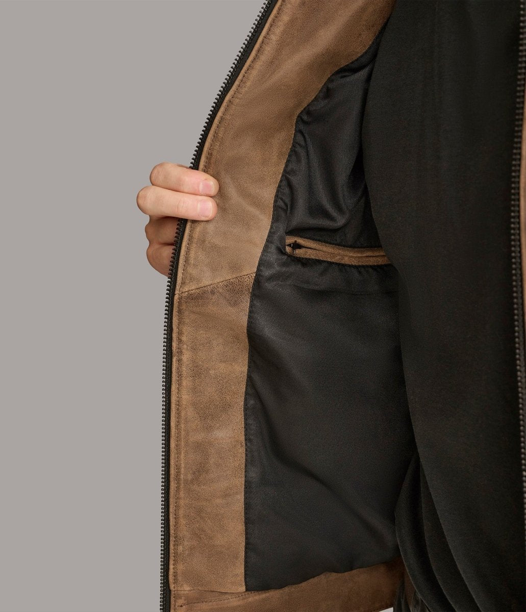 Aiden Color Blocked Racer Jacket - Vox Leather