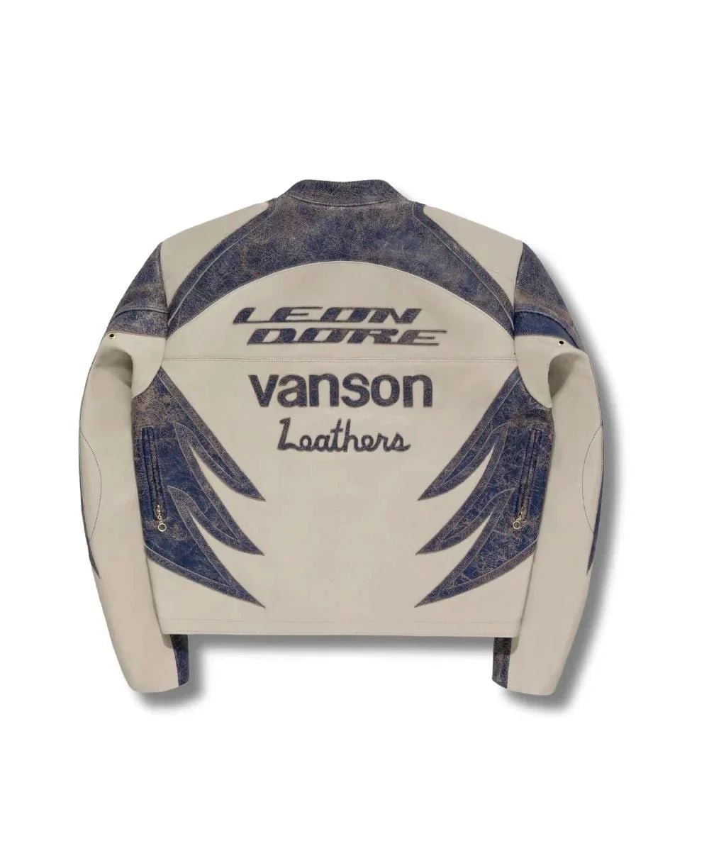 Aimé Leon Dore x Vanson Distressed Leather Moto Jacket - Vox Leather