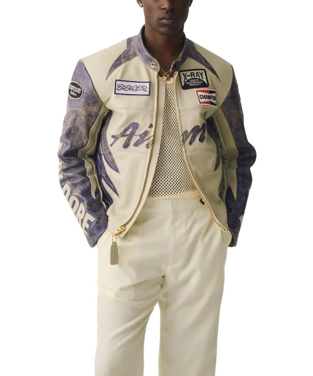 Aimé Leon Dore x Vanson Distressed Leather Moto Jacket - Vox Leather