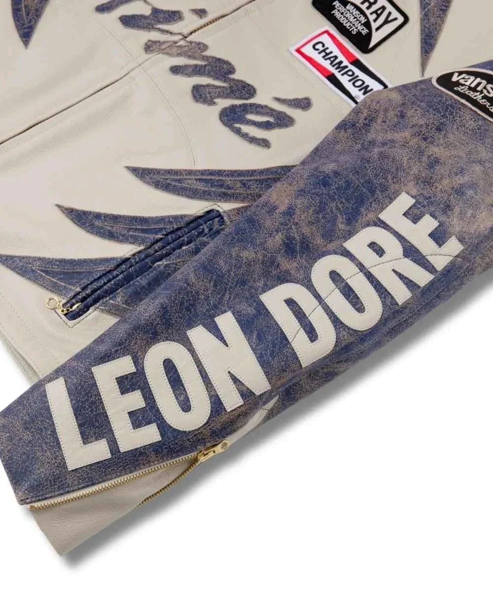 Aimé Leon Dore x Vanson Distressed Leather Moto Jacket - Vox Leather