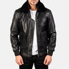 Airin G-1 Black Leather Bomber Jacket - Vox Leather