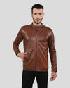 Albie Brown Slim Fit Racer Leather Jacket - Rare Leather