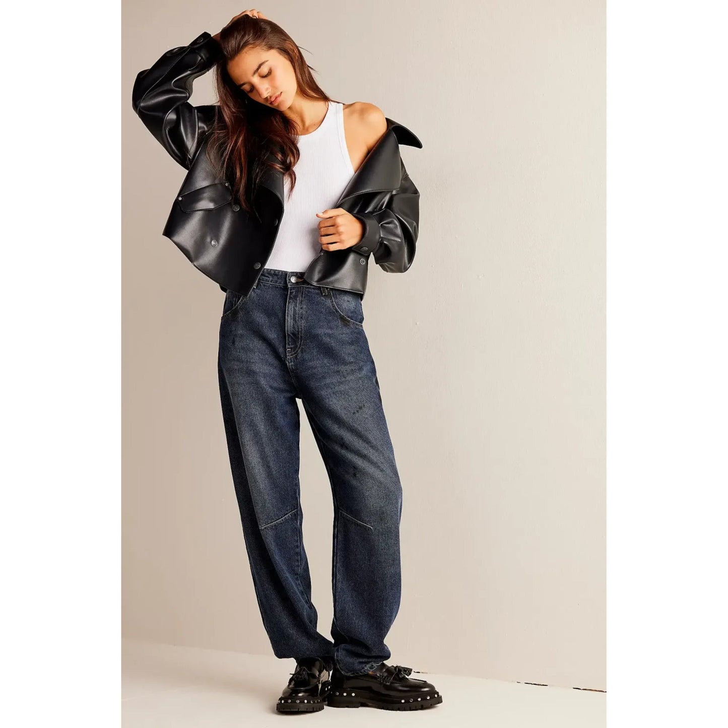 Alexis Vegan Leather Cropped Trench Coat - Rare Leather