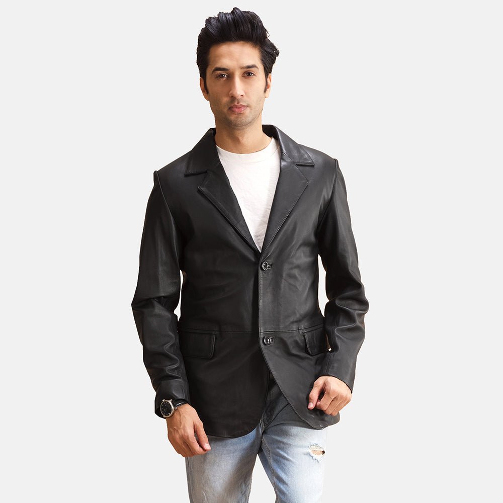 Alyson Black Leather Blazer - Vox Leather