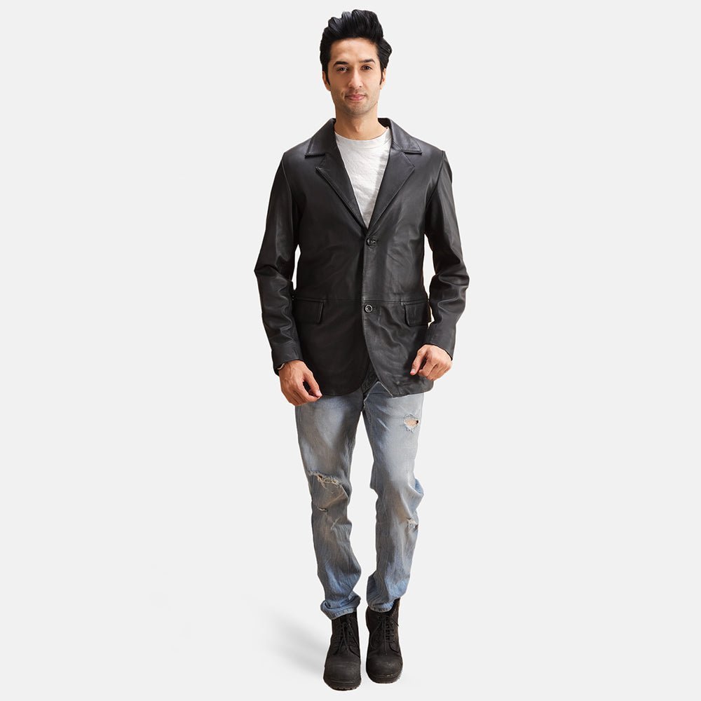 Alyson Black Leather Blazer - Vox Leather