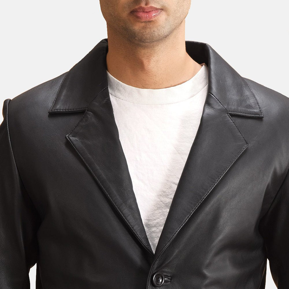 Alyson Black Leather Blazer - Vox Leather