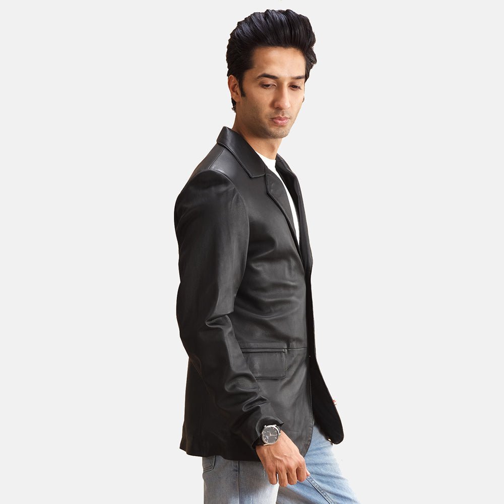 Alyson Black Leather Blazer - Vox Leather