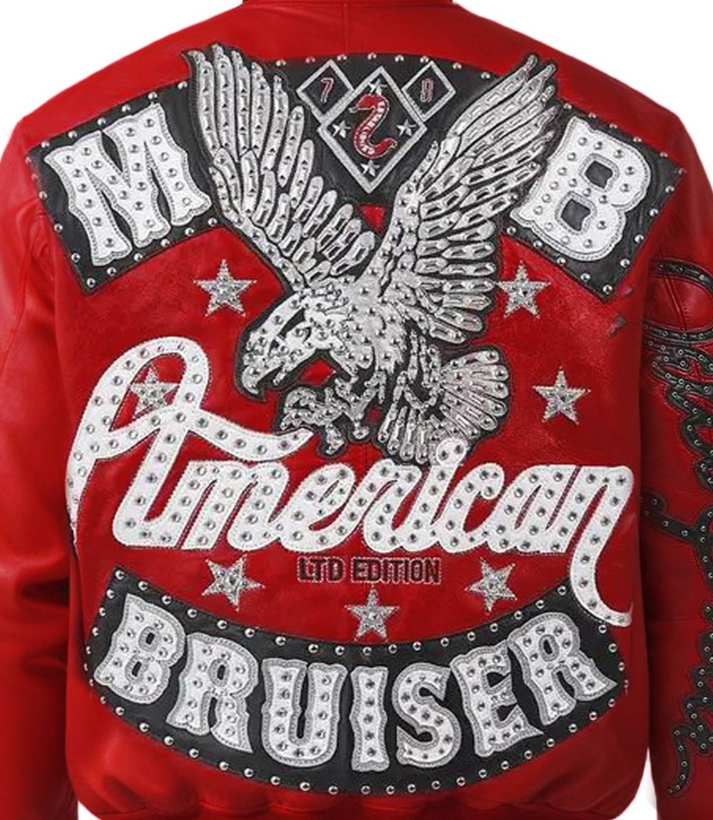 American Bruiser Red Leather Jacket - Rare Leather Order Now !!